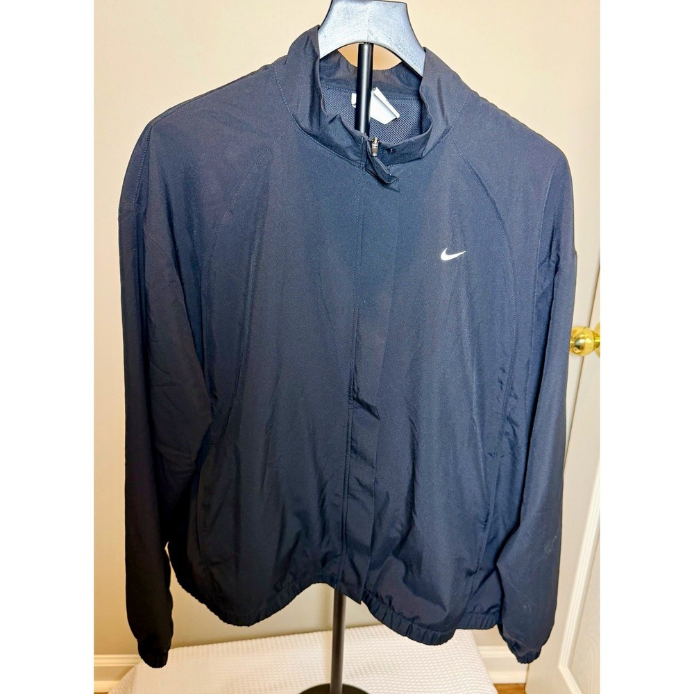 Nike One Dri-FIT Men’s Windbreaker Jacket Black Full-Zip Pockets XL IB8983